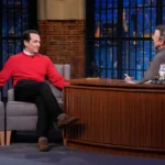 Matthew Rhys Promotes Widows Bay on Late Night with Seth Meyers in Loro Piana