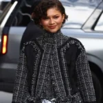 Zendaya Showcases Sustainable Couture Craftsmanship in Shredded Erdem Tweed Ensemble During New York Media Appearances