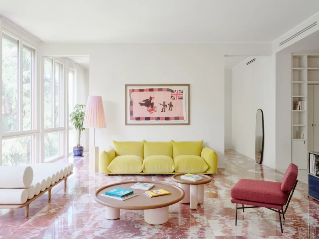 Chromatic Vernalism: Valencia Biscottini Reimagines a Milanese Residence Through Rosso Francia Marble and a Springtime Palette