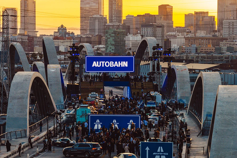 Mercedes-AMG Unleashes Electric Power on Iconic Sixth Street Viaduct with Brad Pitt and Celebrity Spectacle