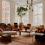 In This Historic SoHo Loft, a Feather Ceiling Sculpture Takes Flight