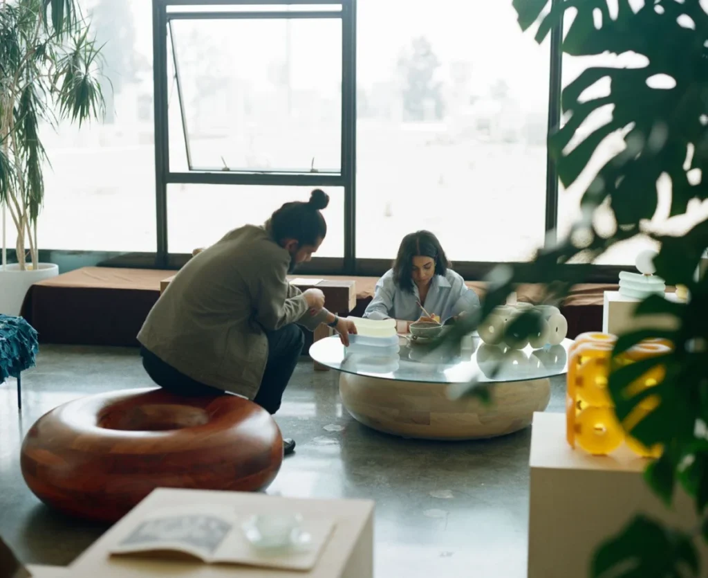 Inside the Los Angeles Loft of Soft-Geometry Founders Where Industrial Brutalism Meets Handmade Serenity