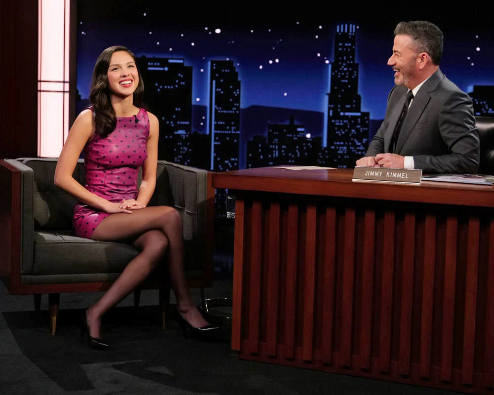 Olivia Rodrigo in Archival Saint Laurent on Jimmy Kimmel Live