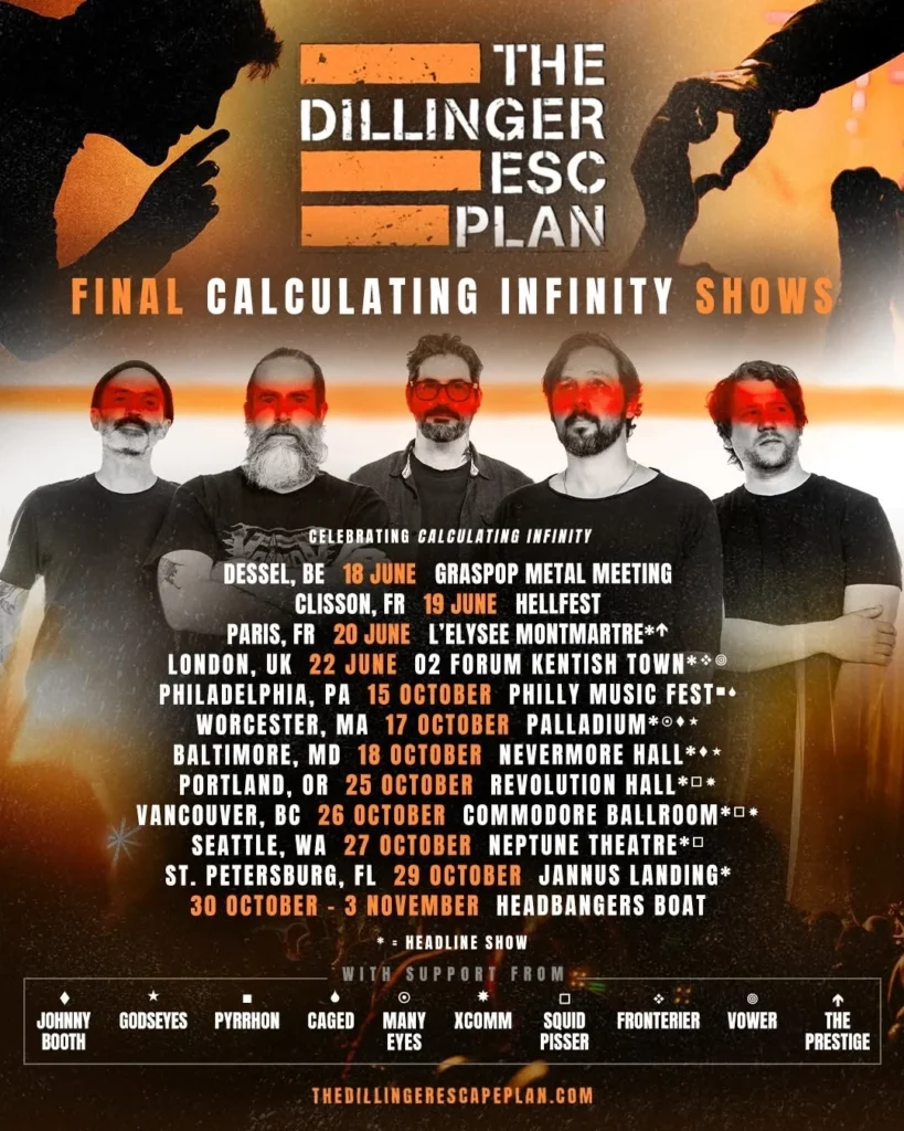 The Dillinger Escape Plan Announce Final Calculating Infinity Shows with Original Vocalist Dimitri Minakakis