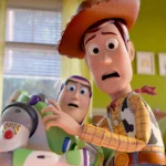 Buzz Lightyear (voiced by Tim Allen) and Woody (voiced by Tom Hanks) in Disney and Pixar's TOY STORY 5.