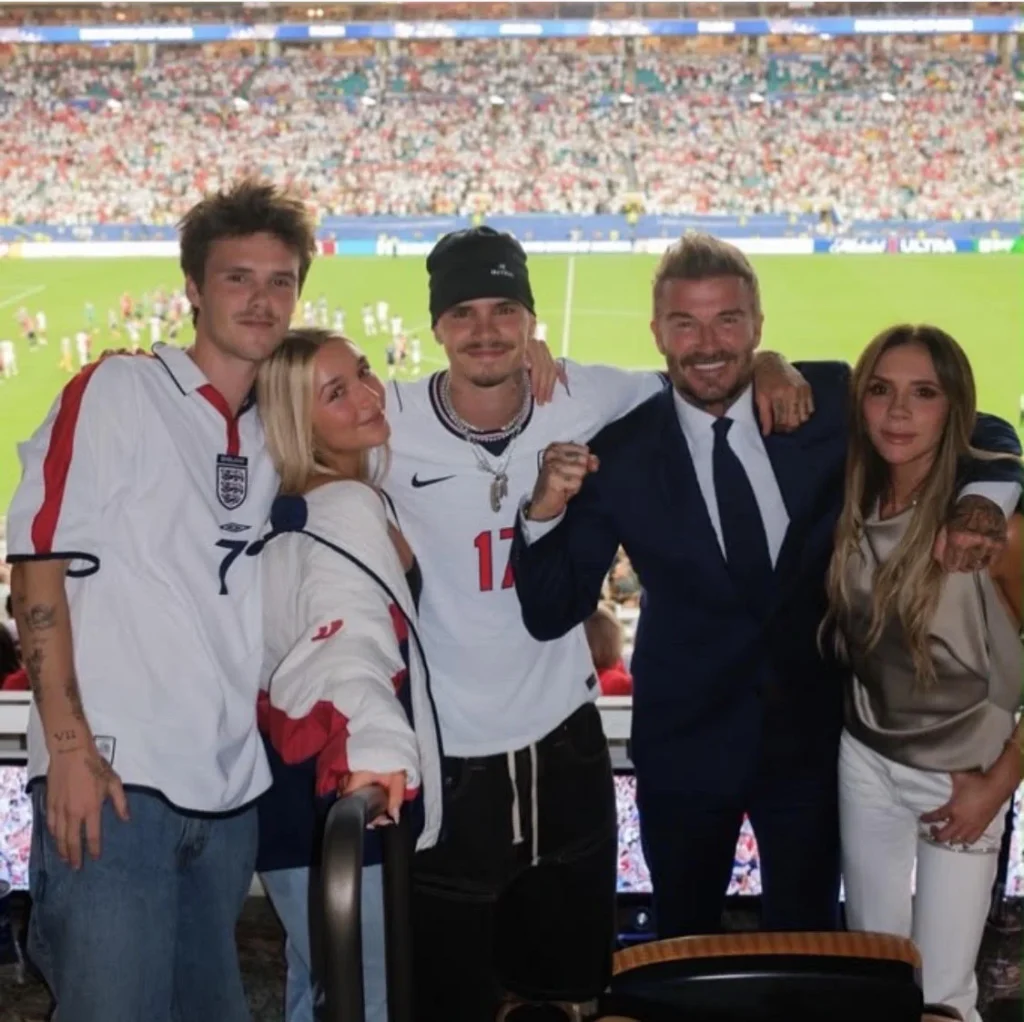 Beckham Family Unites in Miami for England’s World Cup Quarter-Final Triumph Amidst Persistent Familial Tensions.