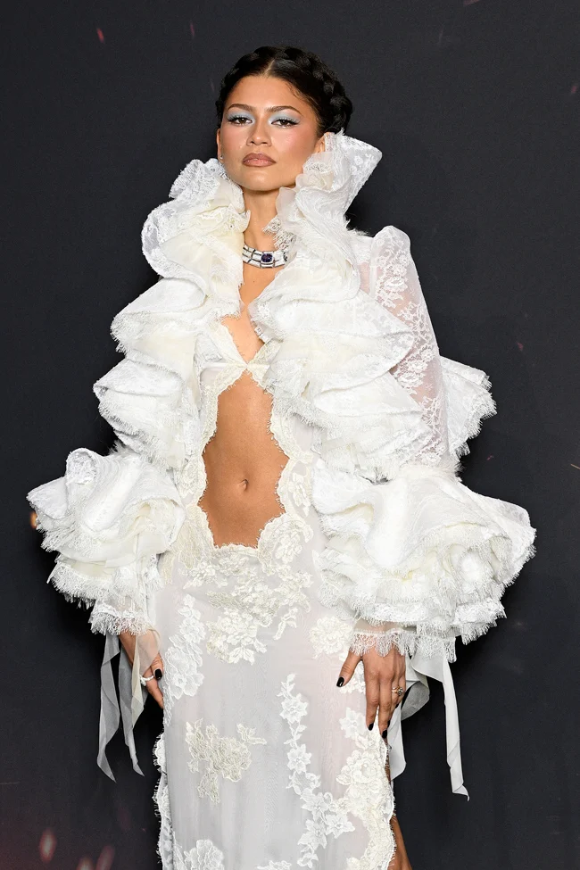 Zendaya Debuts Custom Louis Vuitton Ensemble at The Odyssey Paris Premiere