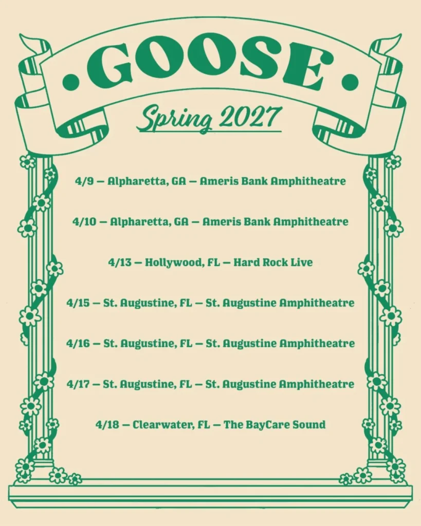 Goose Announce Spring 2027 US Tour