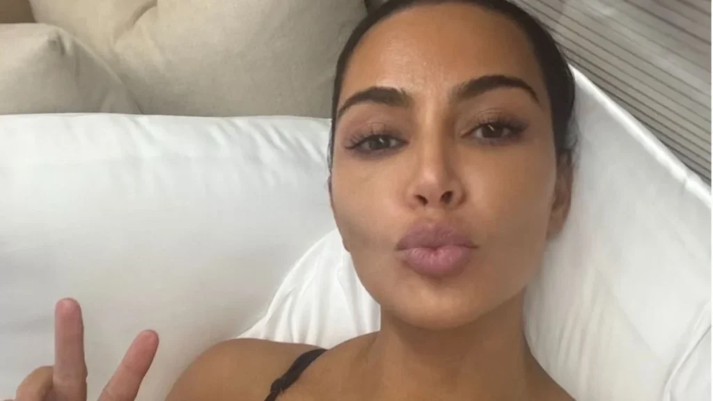 Kim Kardashian’s plunging Ludovic de Saint Sernin x SKIMS dress goes fully see-through down below